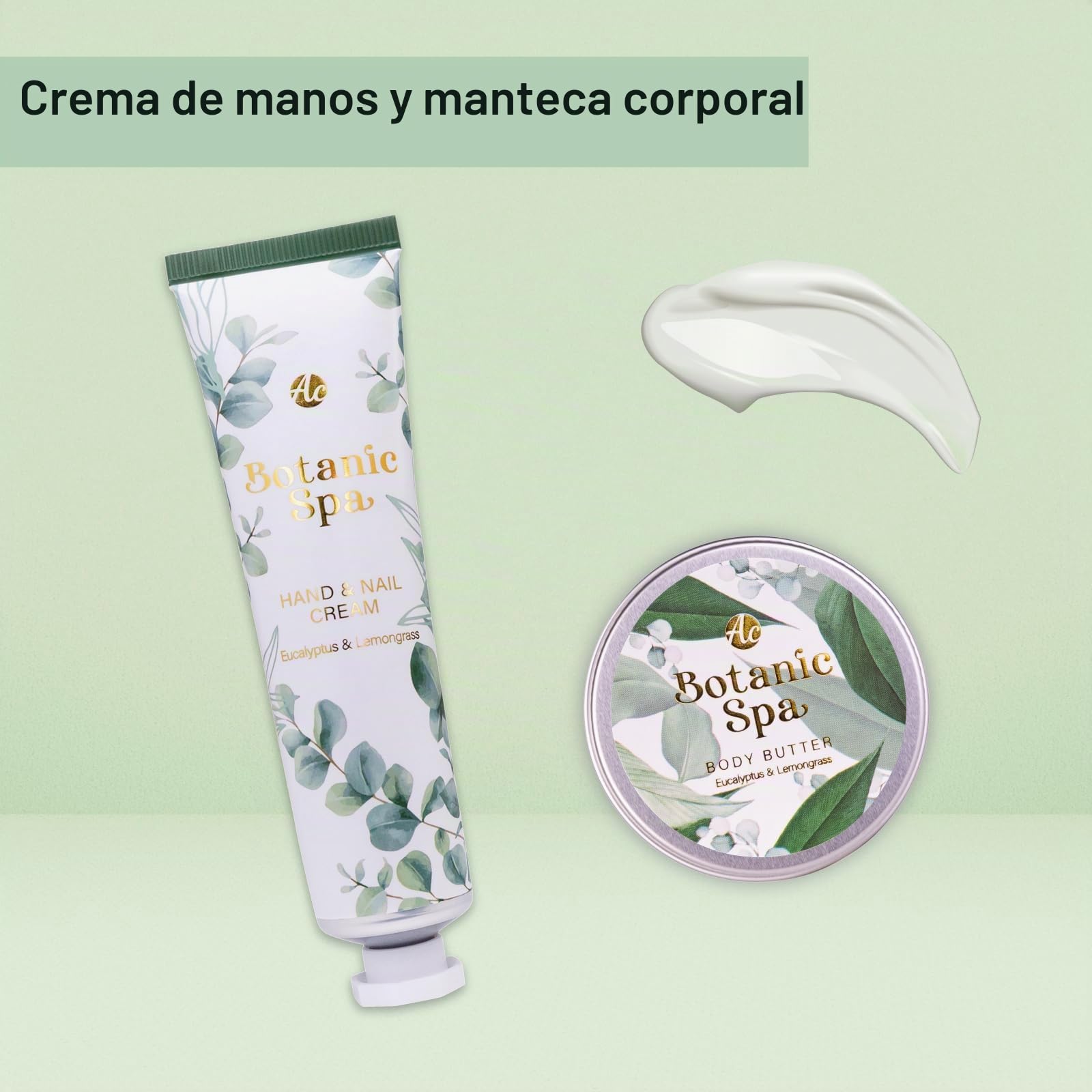 Accentra Set de baño para mujer BOTÁNICO SPA en bonita caja de regalo, set de cuidado de 3 piezas con crema de manos, mantequilla corporal y sales de baño, set de regalo para San Valentín y Día de la
