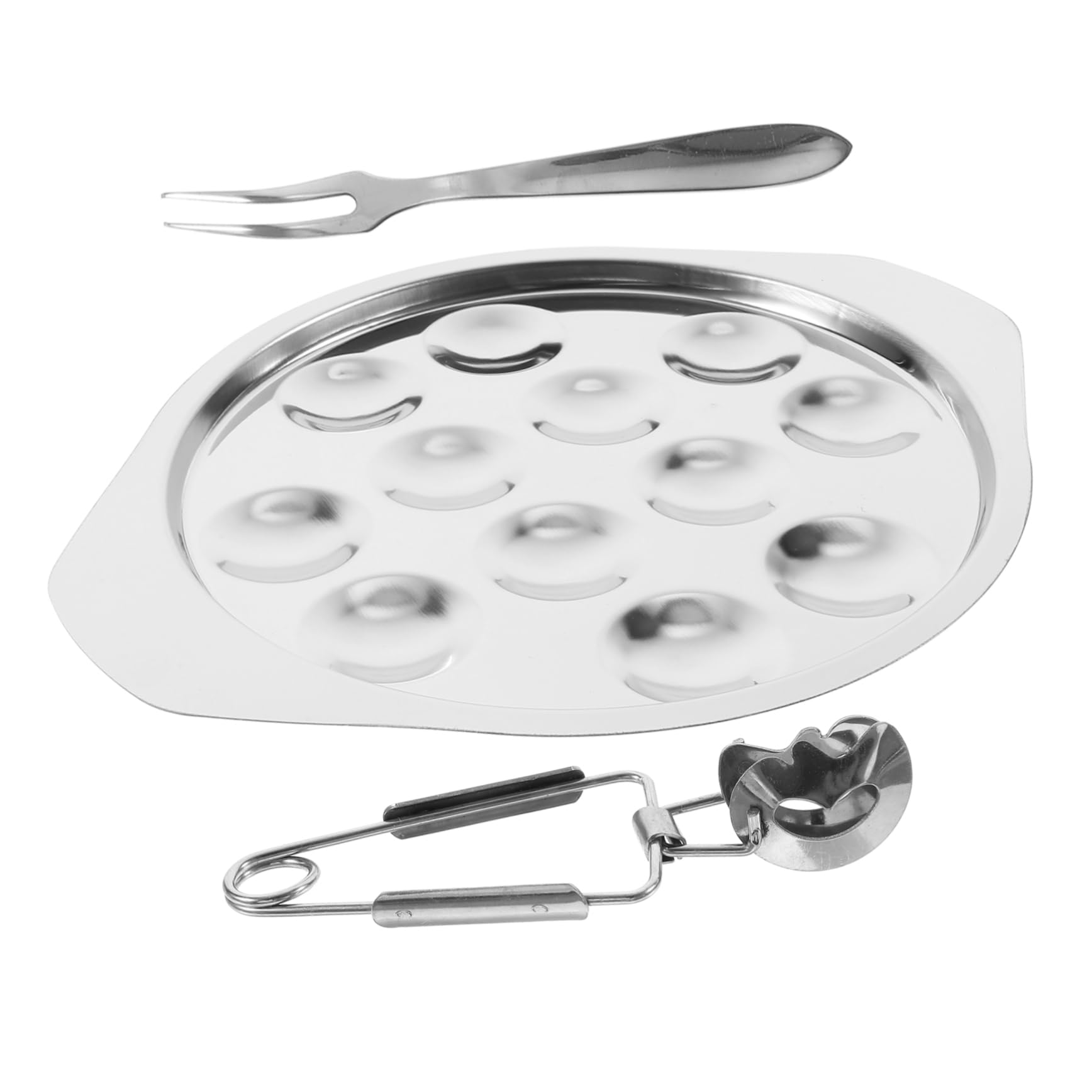 Plato para Mariscos Acero Inoxidable 12 Compartimentos, Diseño para Caracoles, Apto para Aperitivos y Ensaladas, Uso Doméstico y Restauración