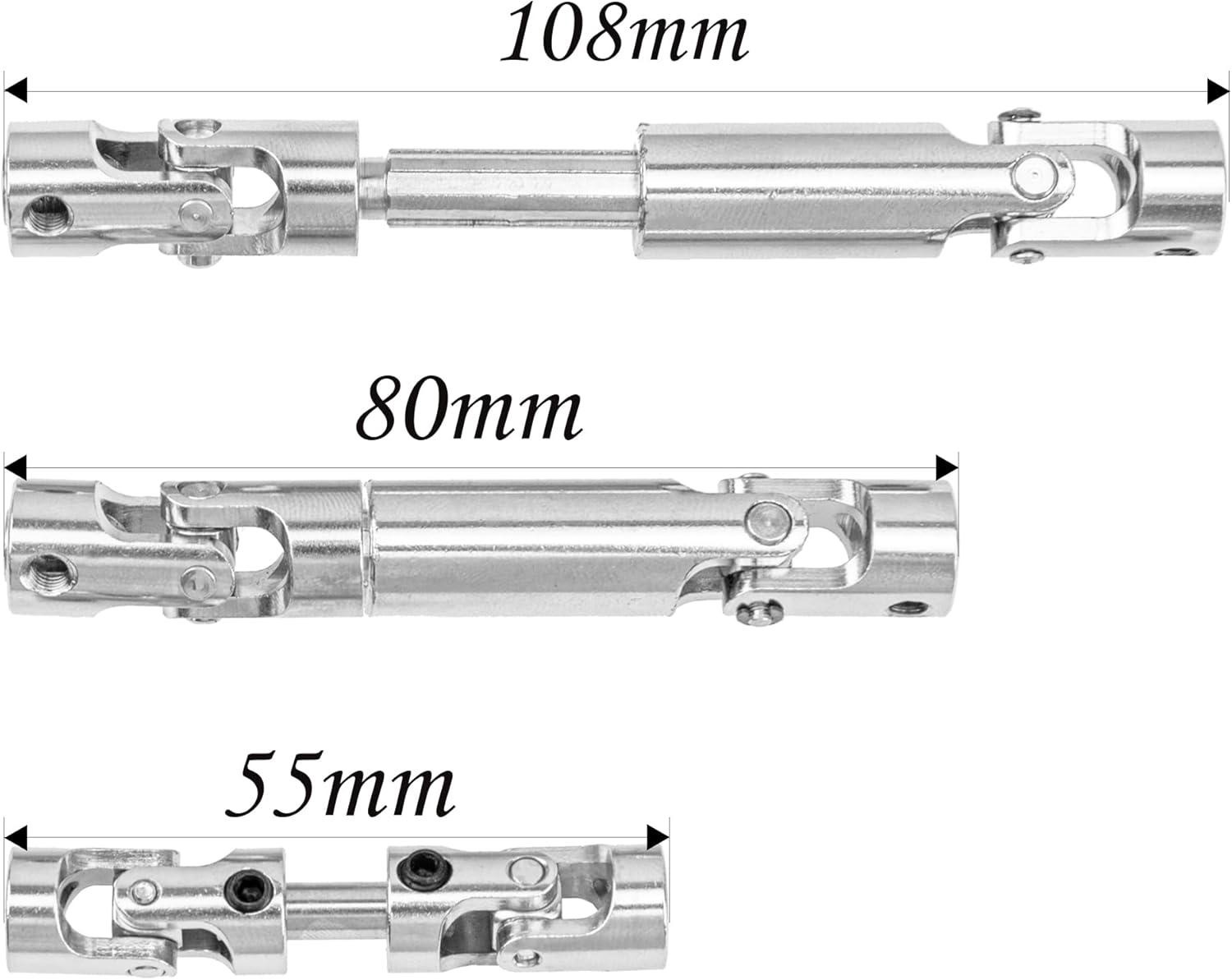 3Pcs ShareGoo Metal CVD Universal Drive Shaft Transmission Joint Axle for MN Model MN86K MN86KS MN86 MN86S MN G500 1/12 RC Car
