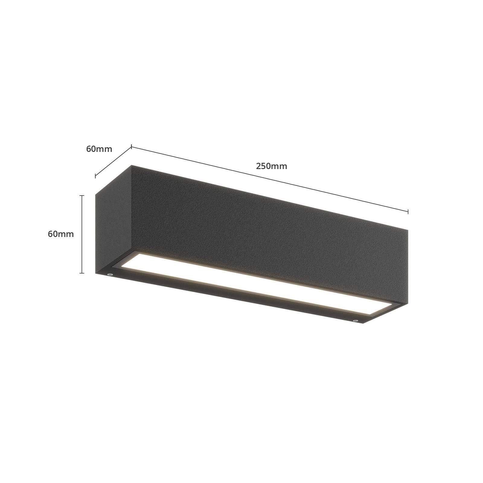 Lucande LED Wandleuchte außen Lengo (Modern) in Schwarz aus Aluminium (1 flammig,) - Außenwandleuchten Wandlampe Led Außenlampe Outdoor für Außenwand/Hauswand Haus Terrasse &