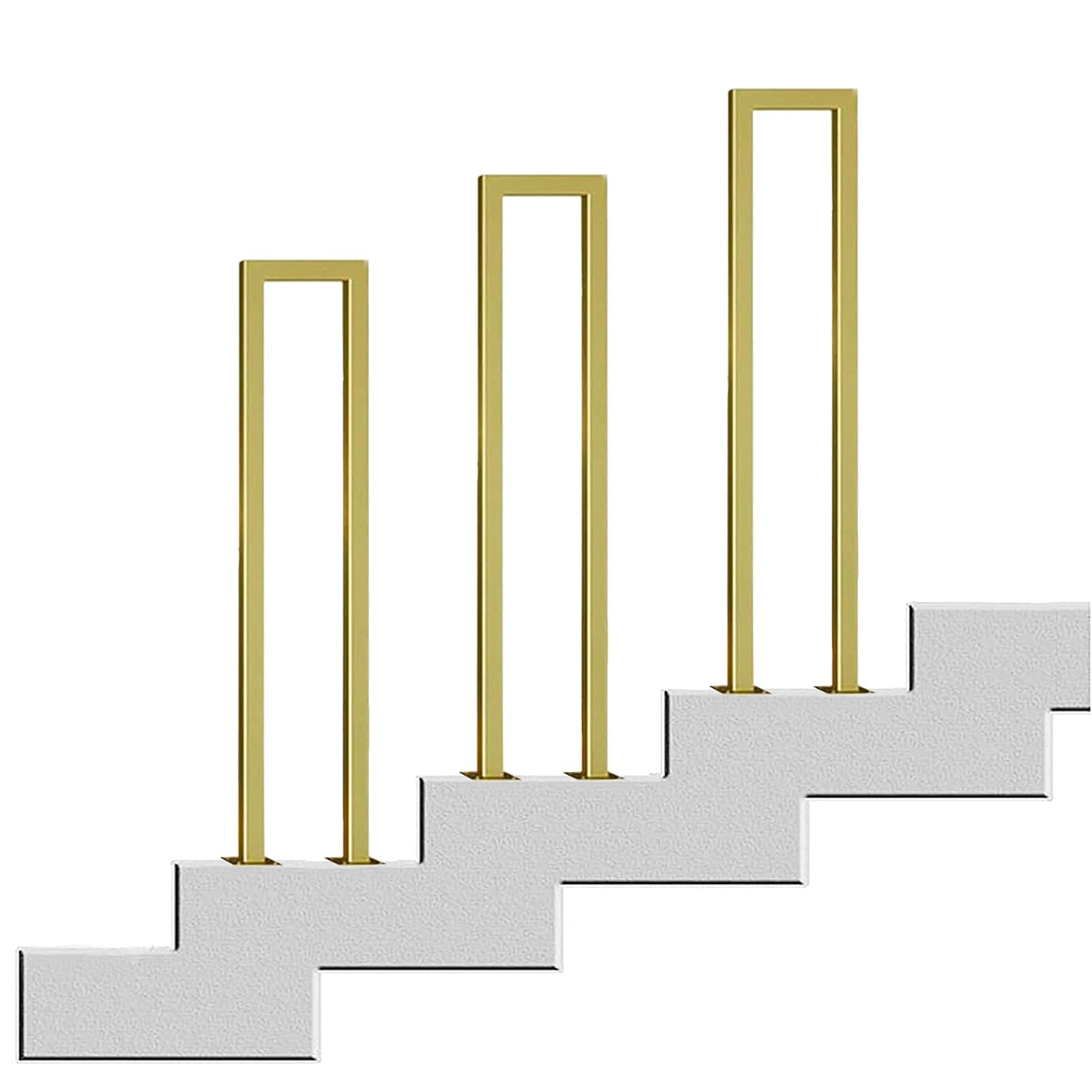 Buy Stair Railing for Interior Exterior Steps, Transitional Handrail Fits 1 Step Gold Stair Rail