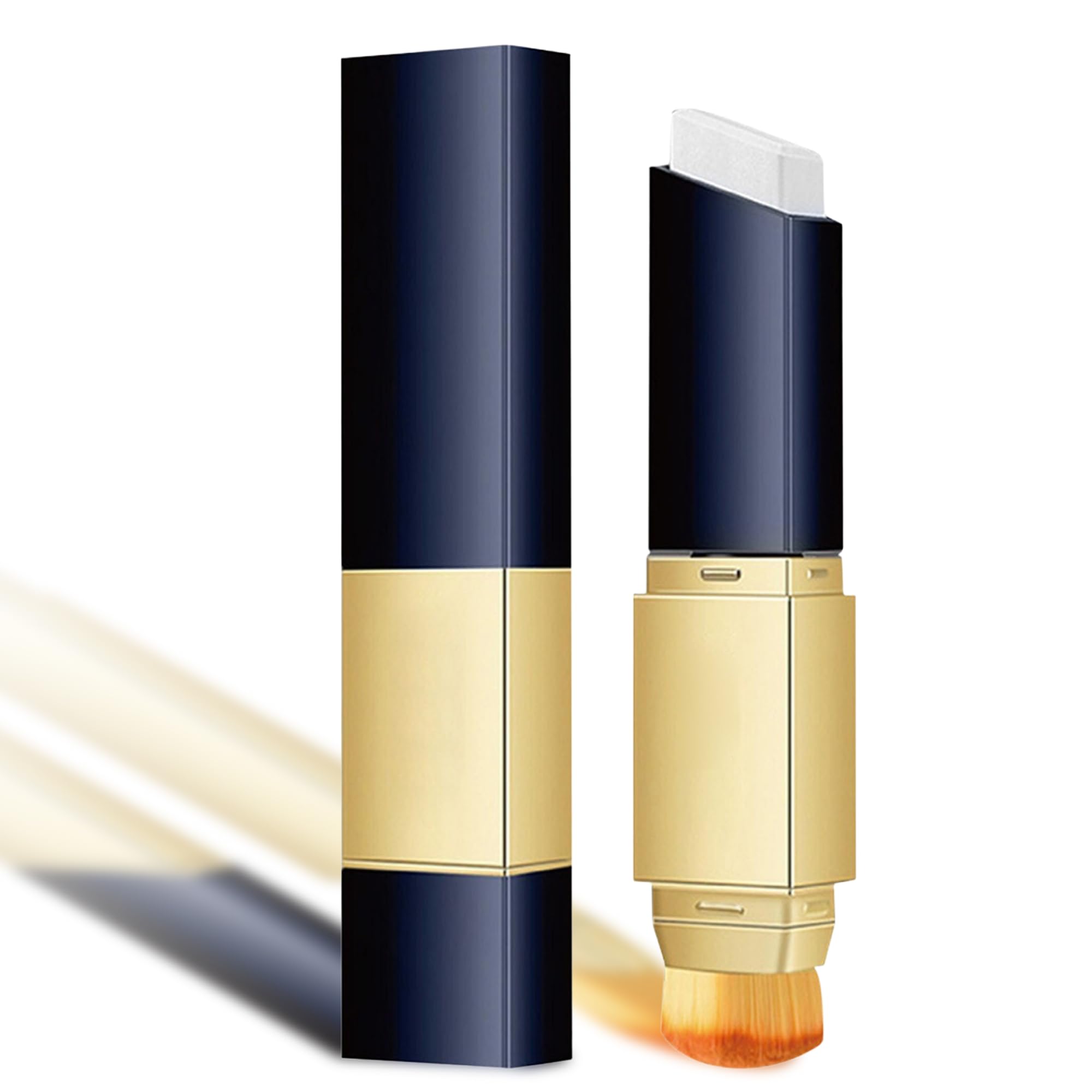 Color Changing Foundation Stick - Skin Matching Makeup Concealer with Hydrating Cover Dual-Ended Brush for Seamless Blending All