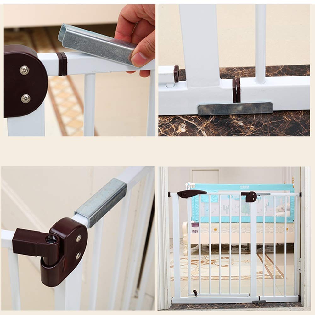 LYGXWJFC Bramki zabezpieczają dla dzieci Dopasowane ciśnieniowo Unikalna, dwukierunkowa otwarta bramka schodowa dla psa o 90° Funkcja automatycznego zamykania, wiele rozmiarów (rozmiar: szer. 153–156