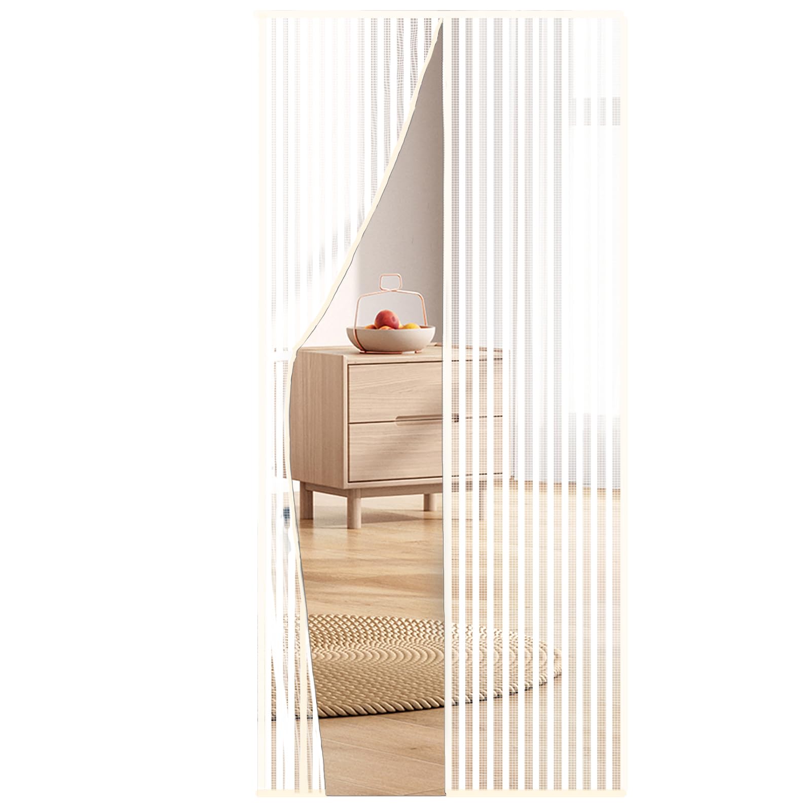 Cascovll Magnetic Screen Door (with Stay Open Buckles,90×210cm,White)