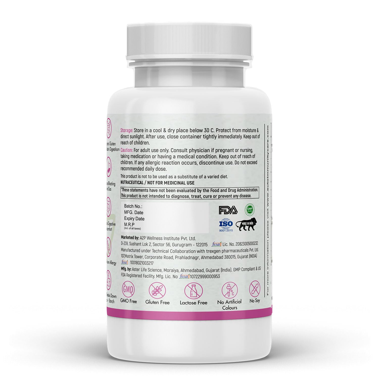 Autoimmunity care Wheat Digest Care | Gluten + Gliadin Digestive Enzyme Supplement | For Gluten Digestion, Helps to Digest Wheat, Maida, Barley & Other Cereal Grains | 60 Veg Capsules - Image 8 thumbnail