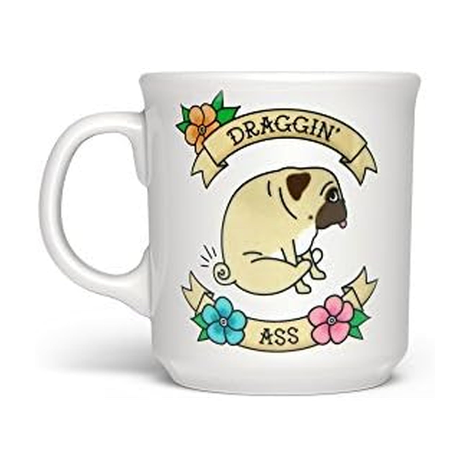 Genuine Fred SAY ANYTHING MUG, DRAGGIN, 16 Ounce Ceramic Mug, White, Dishwasher Safe