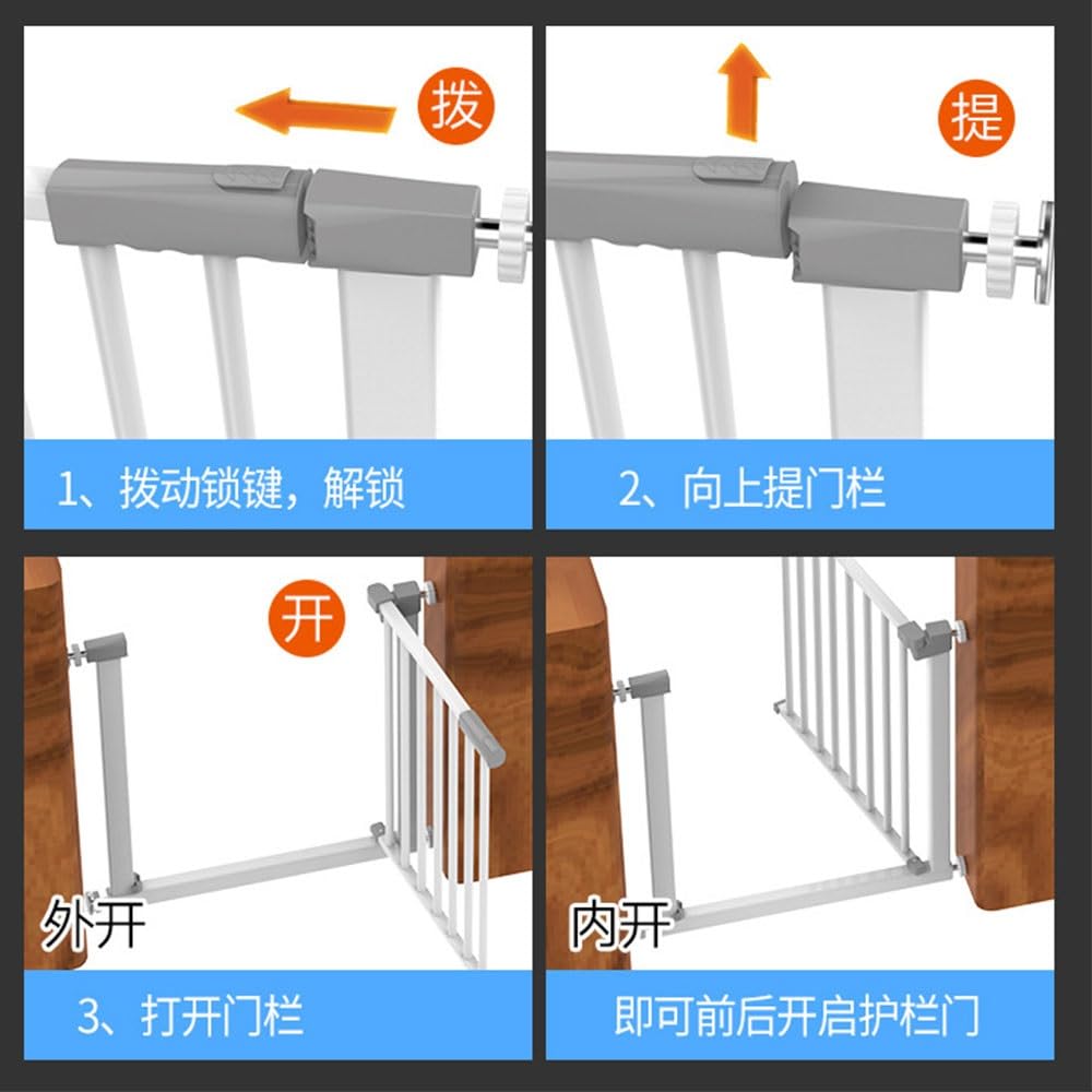 Cancello retrattile per animali domestici, regolabile 76-82 cm con estensione di 14 cm, ideale per scale e porte, barriera di sicurezza interna, facile da installare, design adatto agli animali