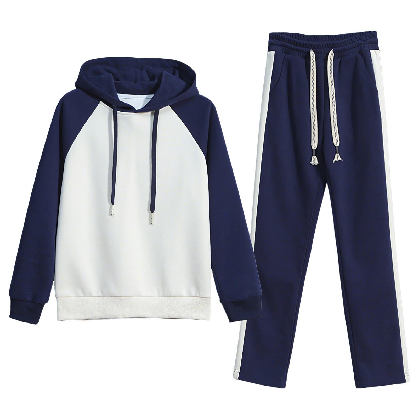 amropi Chándal de Mujer Sudadera con Capucha y Jogging Pantalones 2 Piezas Conjunto de Deportivo