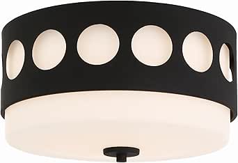 Crystorama Kirby 2 Light Black Forged Flush Mount