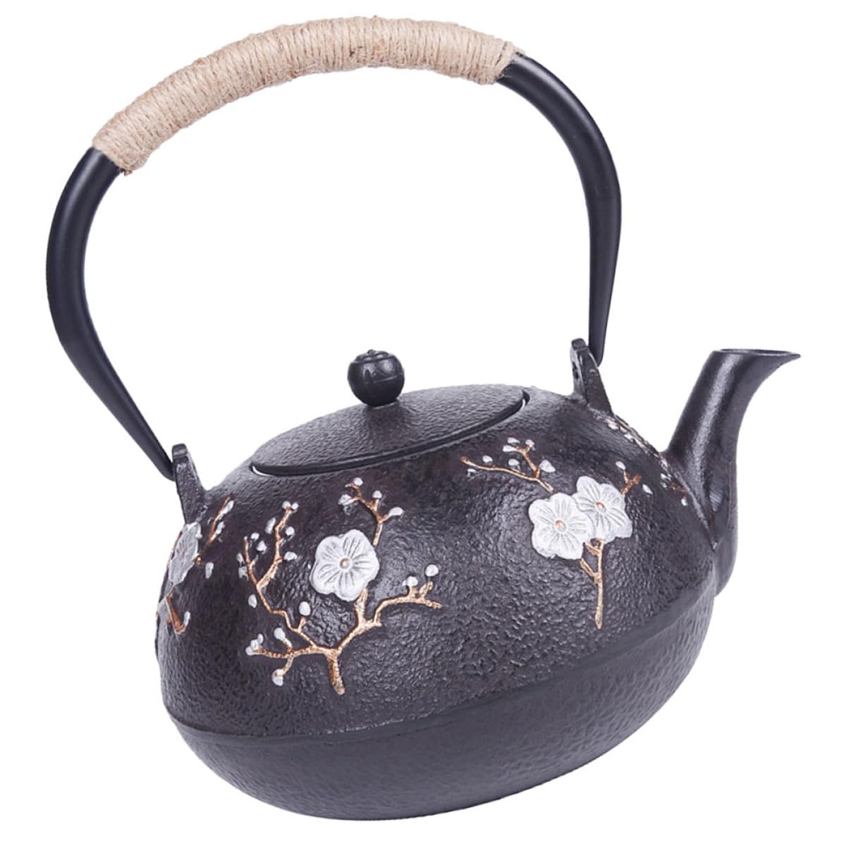 SHINEOFI Tetera de Hierro Fundido Tetsubin Infusor para Hojas de Té, Capacidad Pequeña, Diseño Japonés Clásico, Adecuado para Hogar, Oficina y Salón de Té, Acabado Liso Fácil de Limpiar