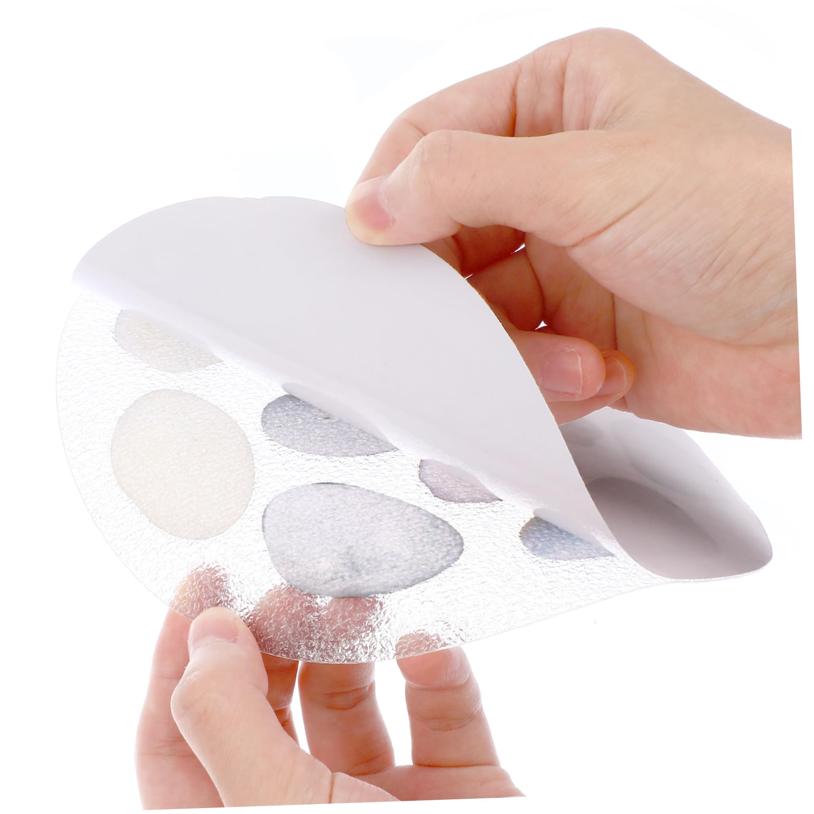 BESTYASH 8Pcs Slip Bathtub Stickers Diameter Stone Pattern Self Adhesive Decals for Shower Safety with Scraper Non Slip Tub Decals to Prevent Slipping Smooth Surfaces