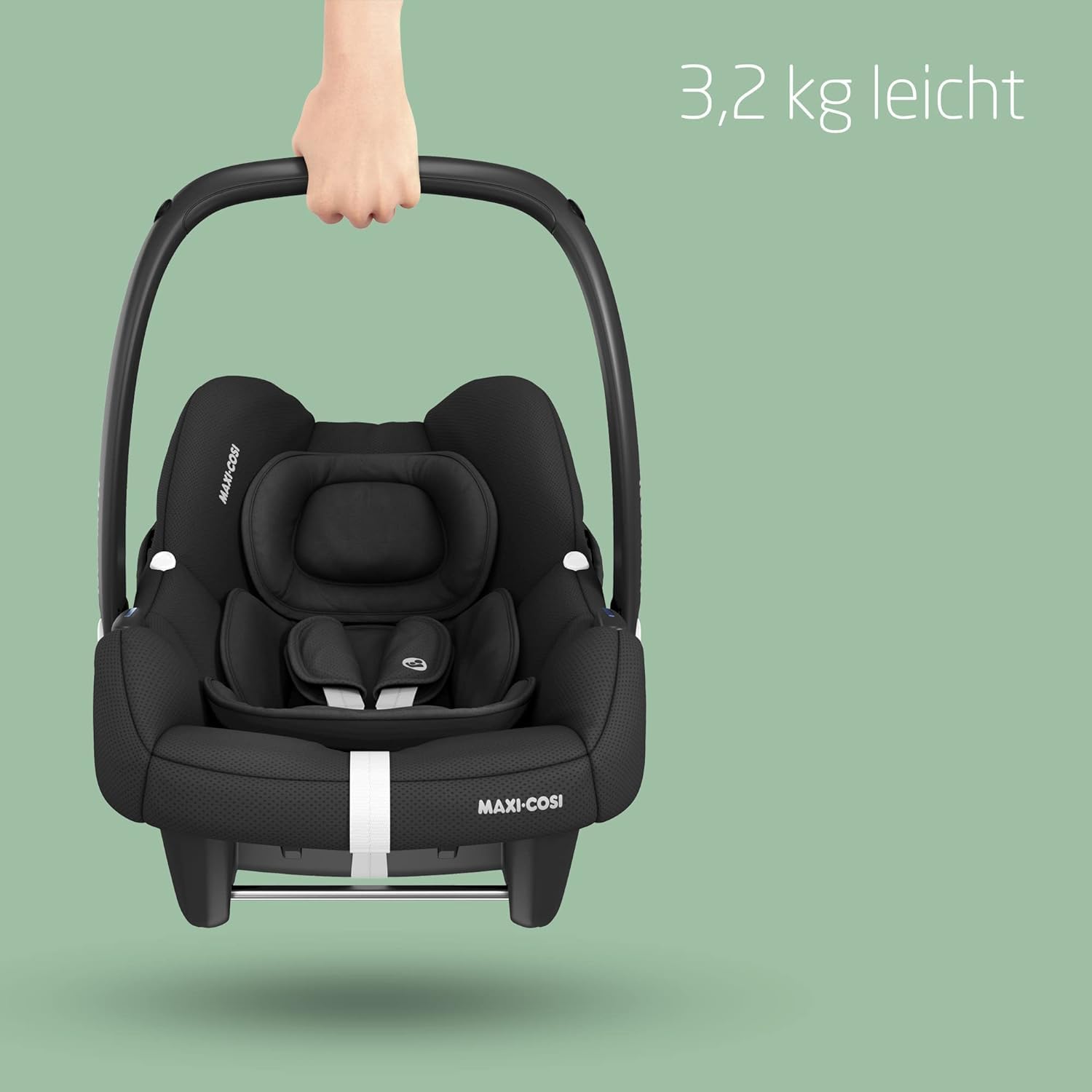Maxi-Cosi CabrioFix i-Size Babyschale, CabrioFix i-Size ISOFIX Base Bundle - Gruppe 0+ Kindersitz, Flexibles Travelsystem, 0-12 Monate, 40-75 cm + CabrioFix i-Size Base, Essential Black
