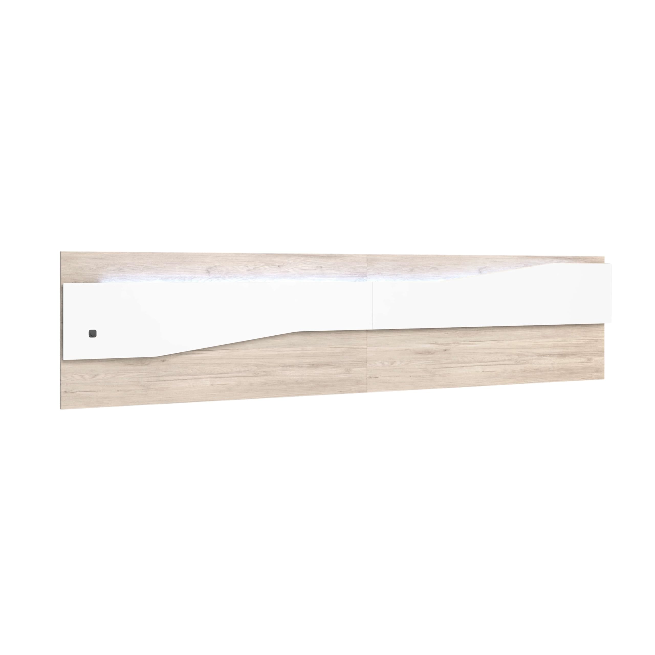 Fabrikit Cabecero Nantes cabecera Cama Matrimonio 150 cm Dormitorio Color Blanco Mate y Sahara Mueble 220x50cm