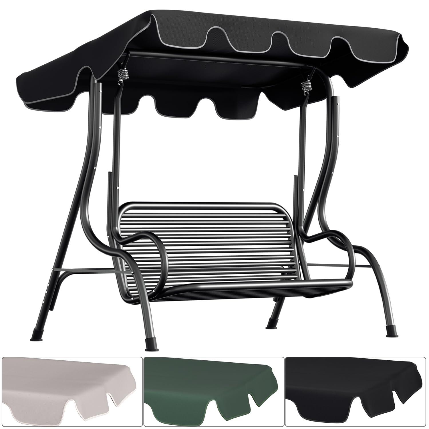 Vervangend dak tuinschommel universele schommelbank 3-zits vervanging bekleding zonnedak schommel dak (large, grijs) (L, grijs Vervangend dak tuinschommel universele schommelbank 3-zits vervanging bekleding zonnedak schommel dak (large, grijs) (L, grijs