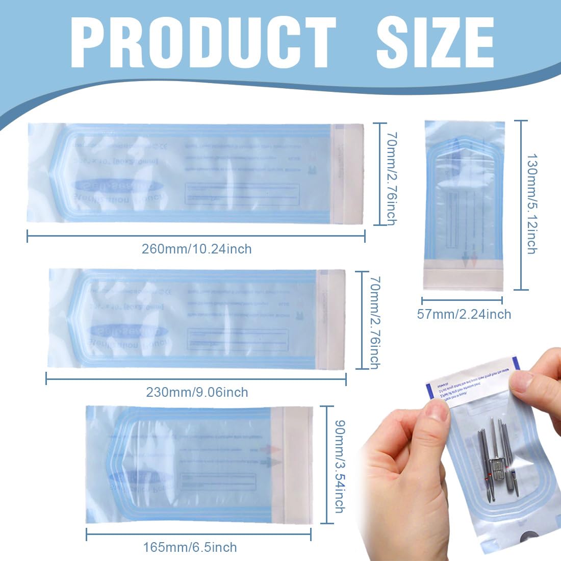 200 Pezzi Sacchetto Di Sterilizzazione,Buste Per Sterilizzazione,Sacchetto Per Sterilizzazio,Sacchetti Per Autoclave,Sacchetti Auto Sterilizzazione,Sacchetto Sterilizzazione Autosigillante