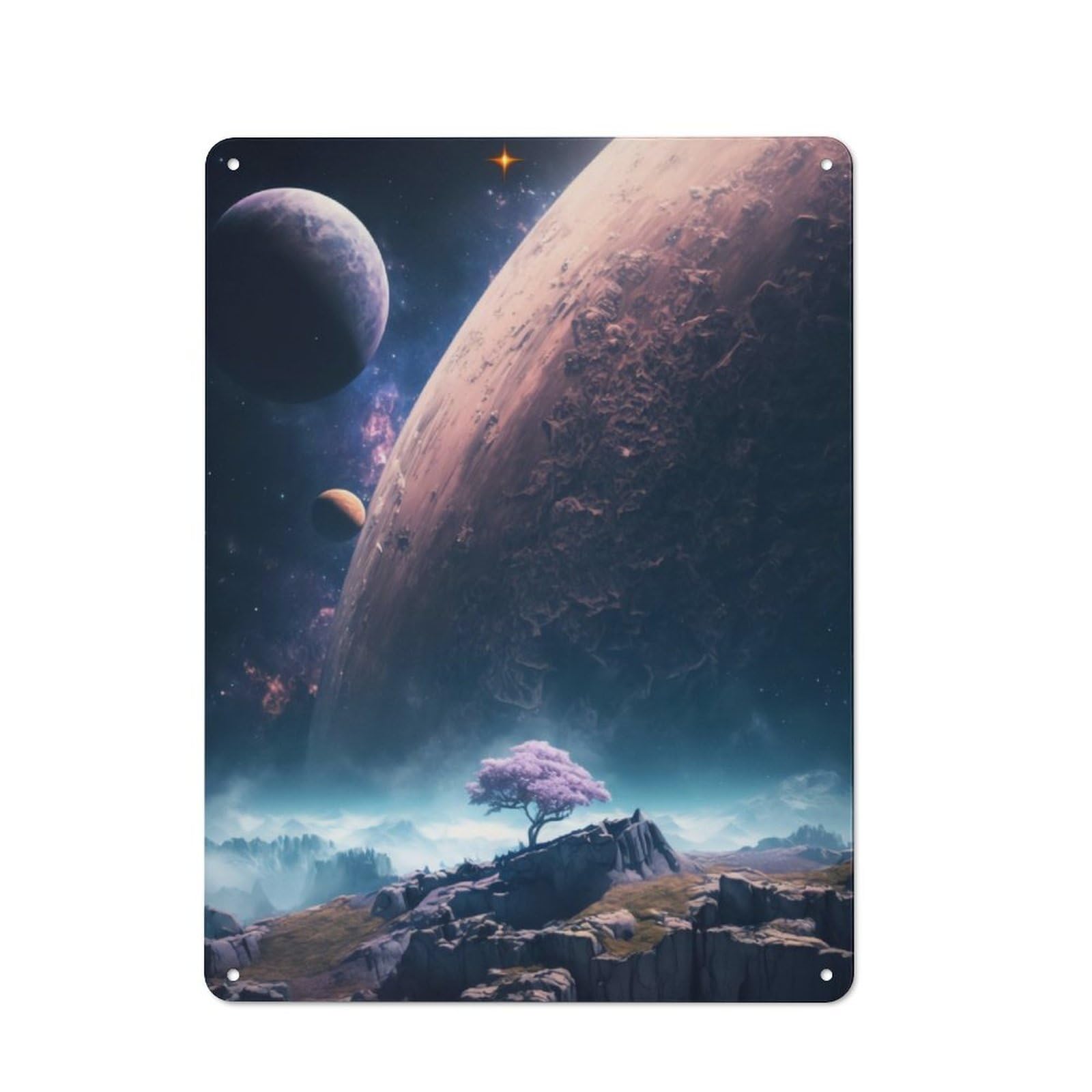 Junmoney Interstellar Tree Retro-Style Metal Plaque 40X30cm For Kitchen Or Home Bar, Gift For Home Bar Enthusiasts During The Christmas Season