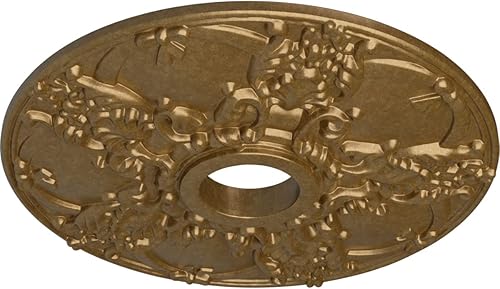 Vista 82 de Ekena Millwork CM18NOPOS Medallón de techo Norwich, 45.72cmOD x 8.97cmID x 1 3/8"P, pintado a mano cobre pulido