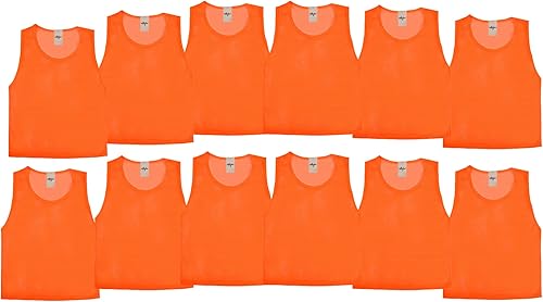 Chalecos de entrenamiento para niños, para baloncesto, fútbol, fútbol, voleibol 12 * naranja