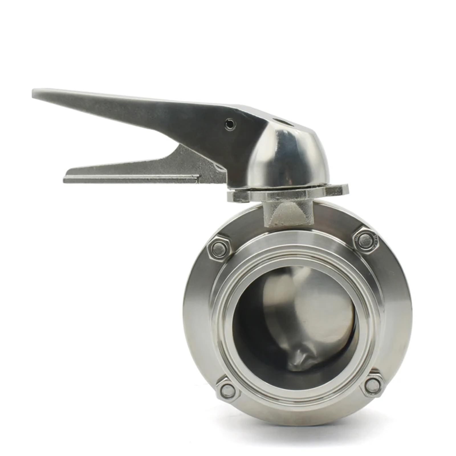 Valves Papillons Vanne papillon 3/4" 1" 1,5" 2" 3" 4" en acier inoxydable 304 avec déclencheur et contrôle de débit(25mm Ferrule 50.5)