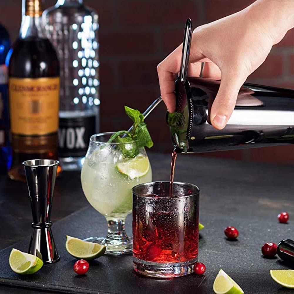 GeRRiT Kit per bartending da 14 pezzi, bar Bartender Strumenti con supporto elegante, adatto perfetto per casa e pub cocktail fai da te bevanda bibita da barista kit in acciaio inox