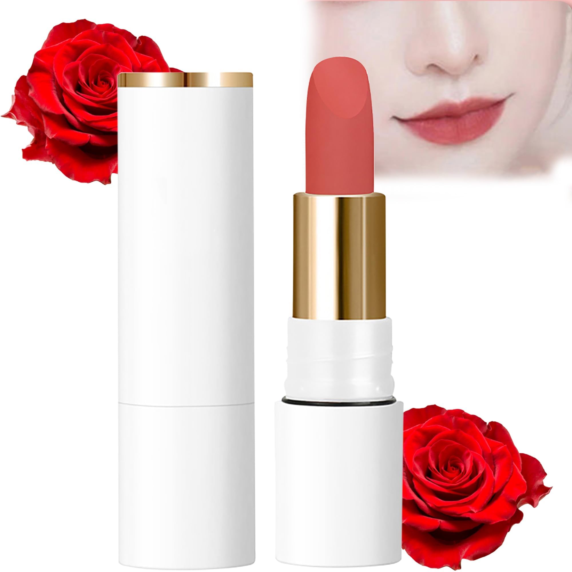 Bisou Balm Sheer Matte Lipstick, Creamy Formula For Soft, Fuller-Looking Lips, Light Matte Non-stick Lipstick Makeup, Waterproof (835, One Size)