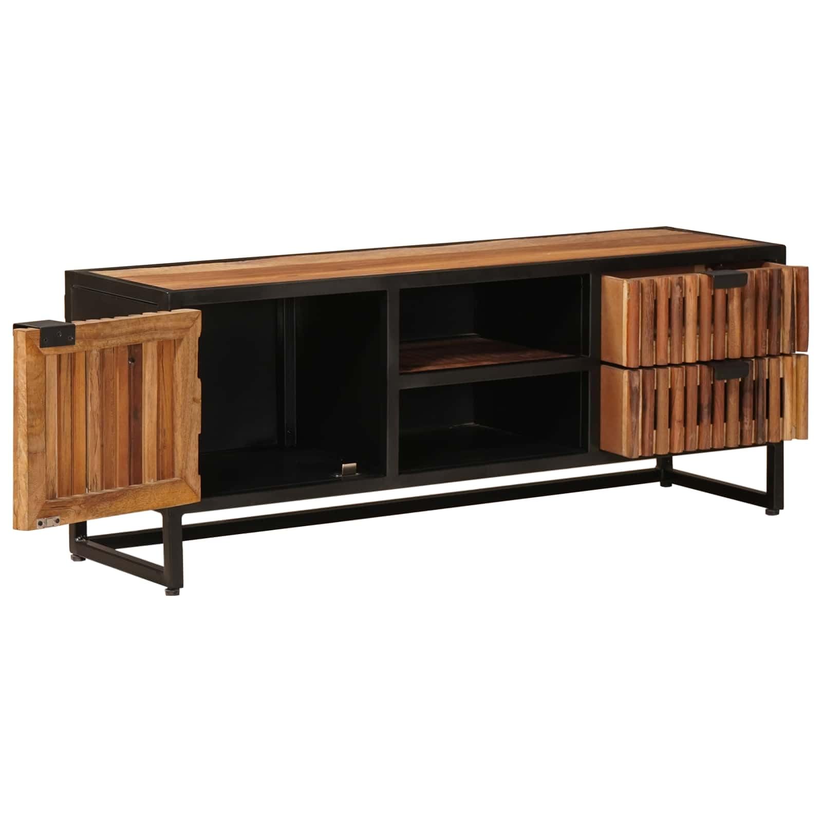 Hothingwell Mueble de TV con Cajón, Madera de Mango, 105 cm | Almacenamiento Multiusos, Estante para Interior, Ensamblaje Sencillo, Diseño Resistente