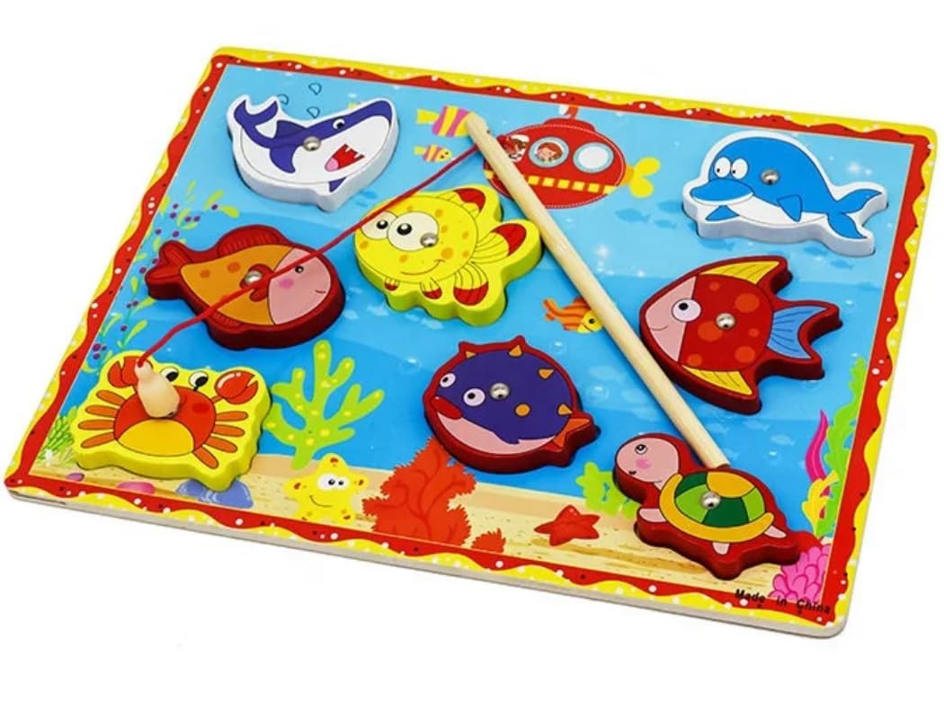 TOYARTSY Wooden Fishing Magnetic Toy Set - Fishing Game |Fishing Toy Game |Fishes Basic Educational Development Toy 4