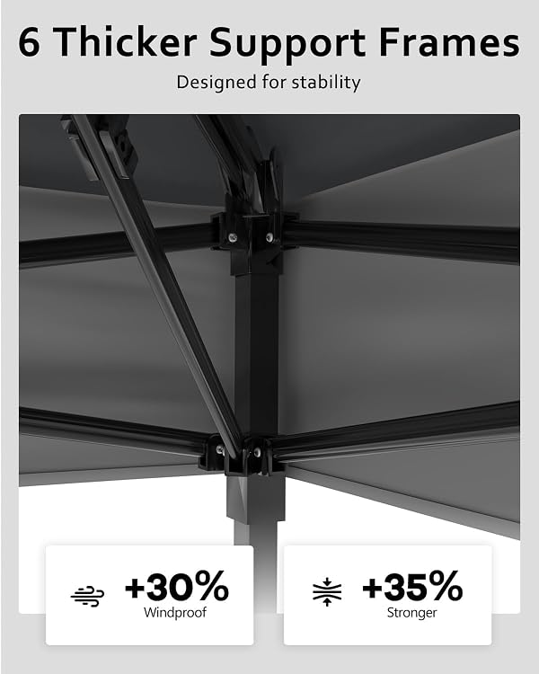 12x12 ft Pop Up Canopy Tent, One-Push Setup Gazebo with Mosquito Netting, 4 Sandbags, Height Adjustable, Waterproof UV Protection for Backyard Parties, BBQs, Camping, Outdoor Events by COZONY - Image 2