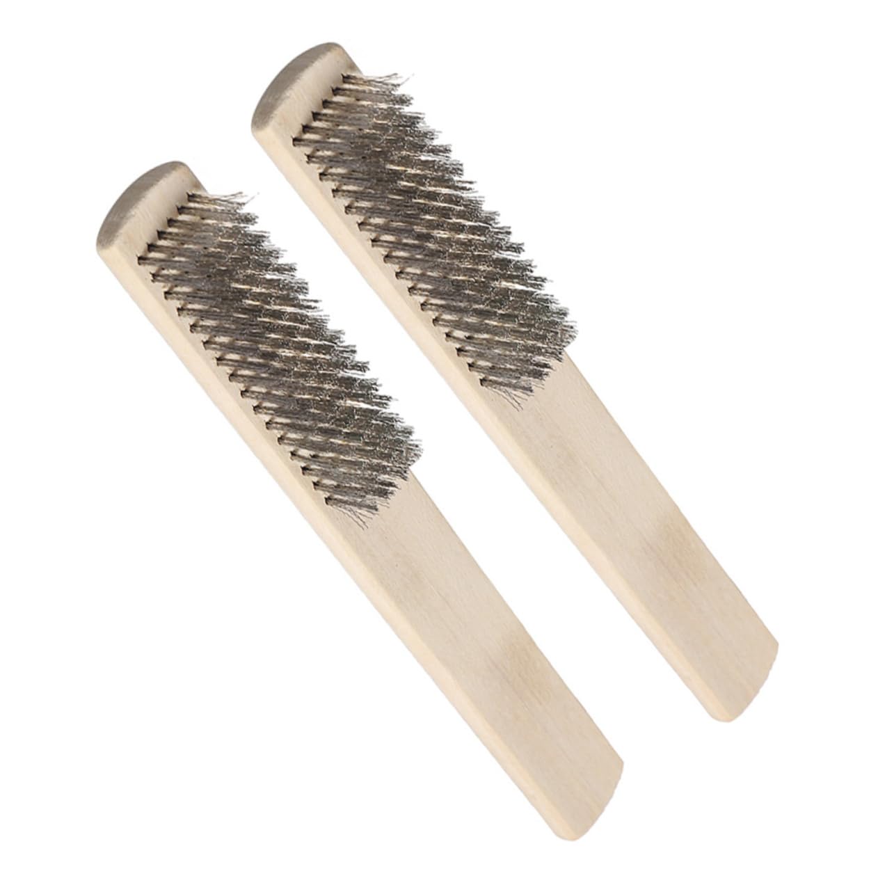 Gogogmee 2Pcs Stainless Steel Wire Brush with Comfortable Wooden Handle for Deep Cleaning Durable and Ergonomic for Tough Scrubbing Tasks and Hard to Clean Areas