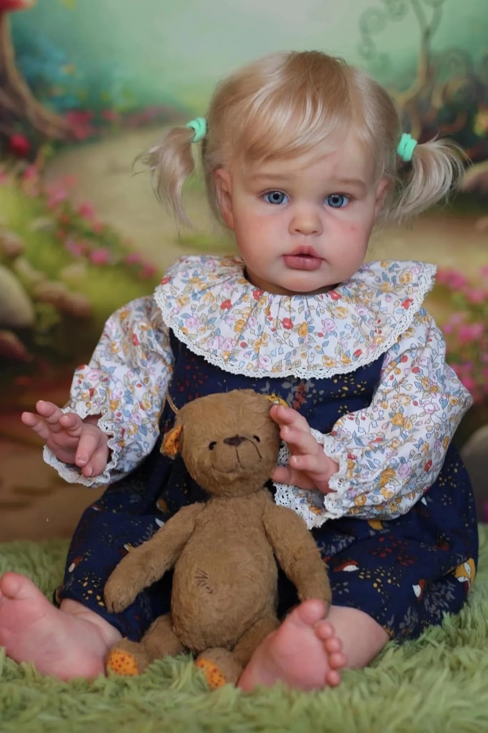 Anano Muñeca Reborn Realista De 60 Cm – Bebé De Silicona Tamaño Real Con Pelo Implantado, Ojos Abiertos Y Accesorios Incluidos