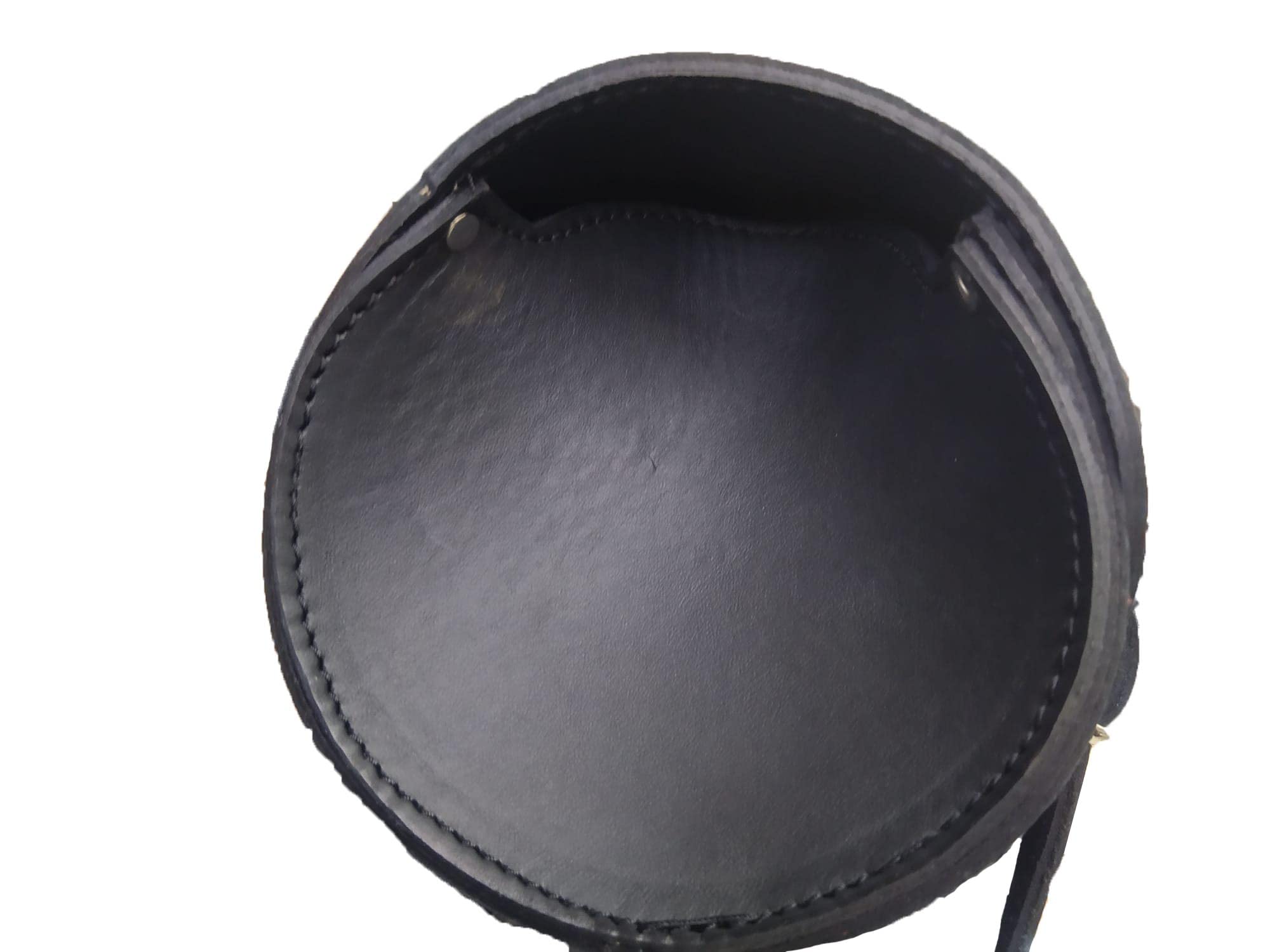 Barilotto Porta Attrezzi In Cuoio Per Moto - 3 Teschi Spazzolati, Design Universale Per Custom E Chopper - Foto 7