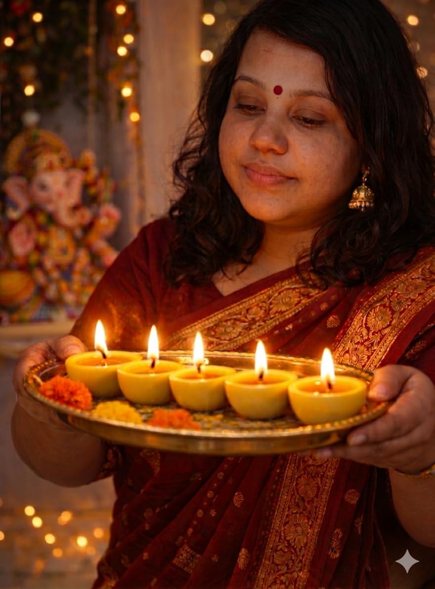 White Dust Handcrafted Pure Ghee Diyas | Wax Free Ready to Use Diya/Batti/Wicks/Jyot for Pooja, Aarti, Diwali & Festivals | 20 Min Burn | Pack of 1 (100 Pieces)-image-38