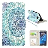 S7 Edge Case, Galaxy S7 Edge Case, UrSpeedtekLive Premium PU Leather Wristlet Flip Wallet Case with Card Slots & Stand Cover For Samsung Galaxy S7 Edge, Mandala ( NOT for Galaxy S7 )