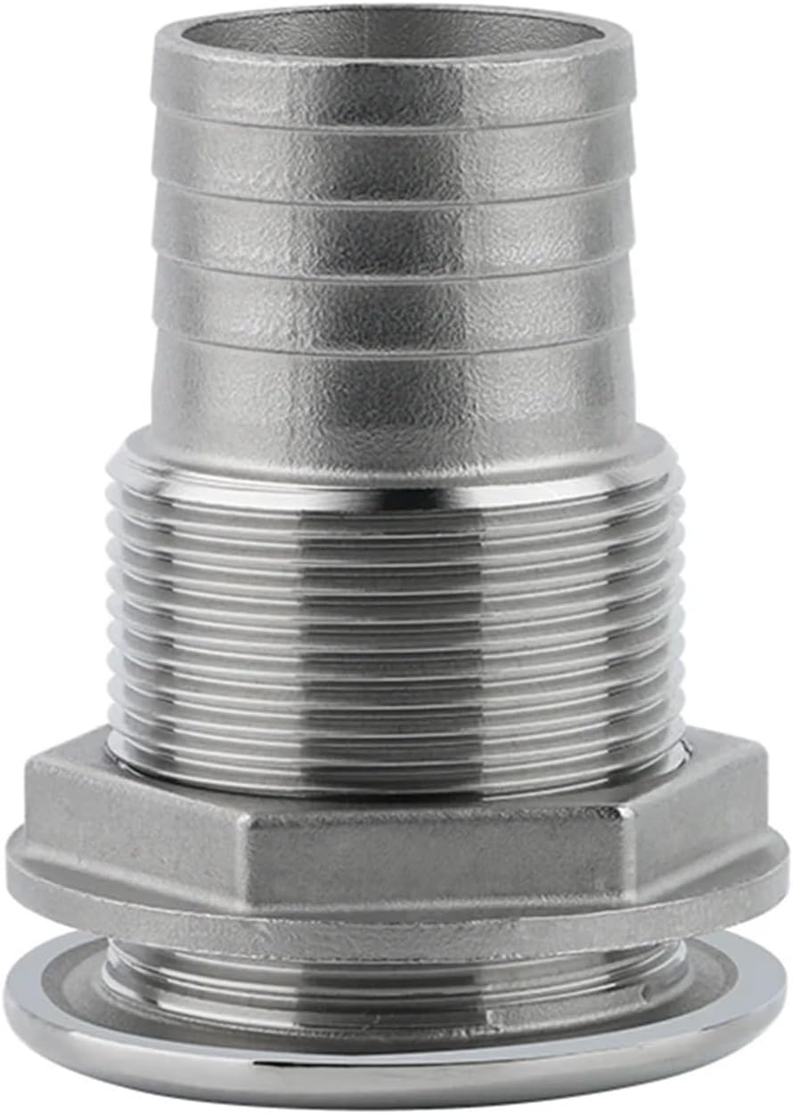 1pc 316 Stainless Steel Thru Hull Fitting Connector Half Thread Water Outlet Boat Bilge Drain Hose Fitting(ALS1101B)