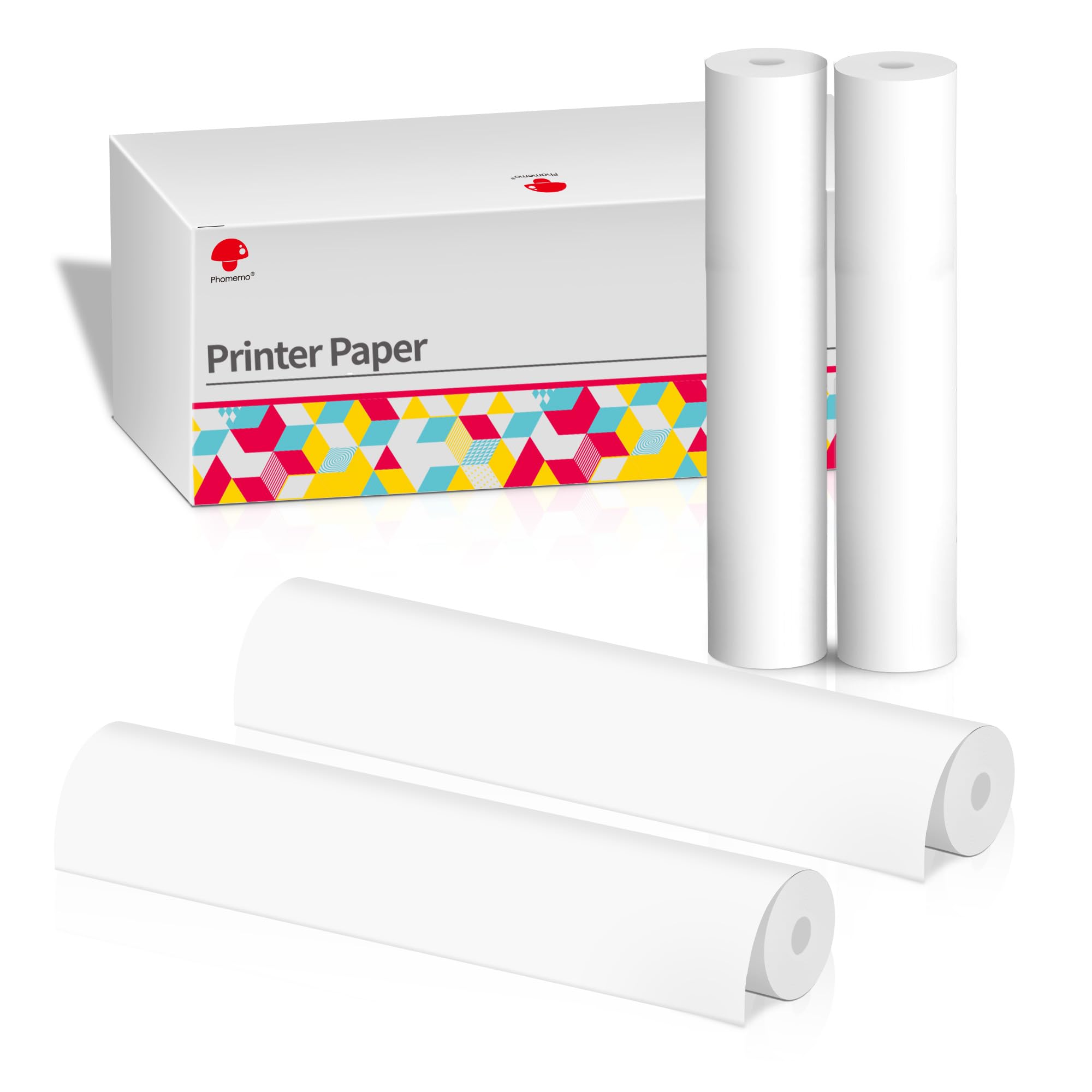 Phomemo M832 感熱紙ロール ポータブルプリンター 感熱紙 A4 感熱紙 M832 互換 M08F 互換 契約書/請求書/試験紙/チェックリスト/旅行地図/デザイン/メモ等の印刷に対応 4ロール