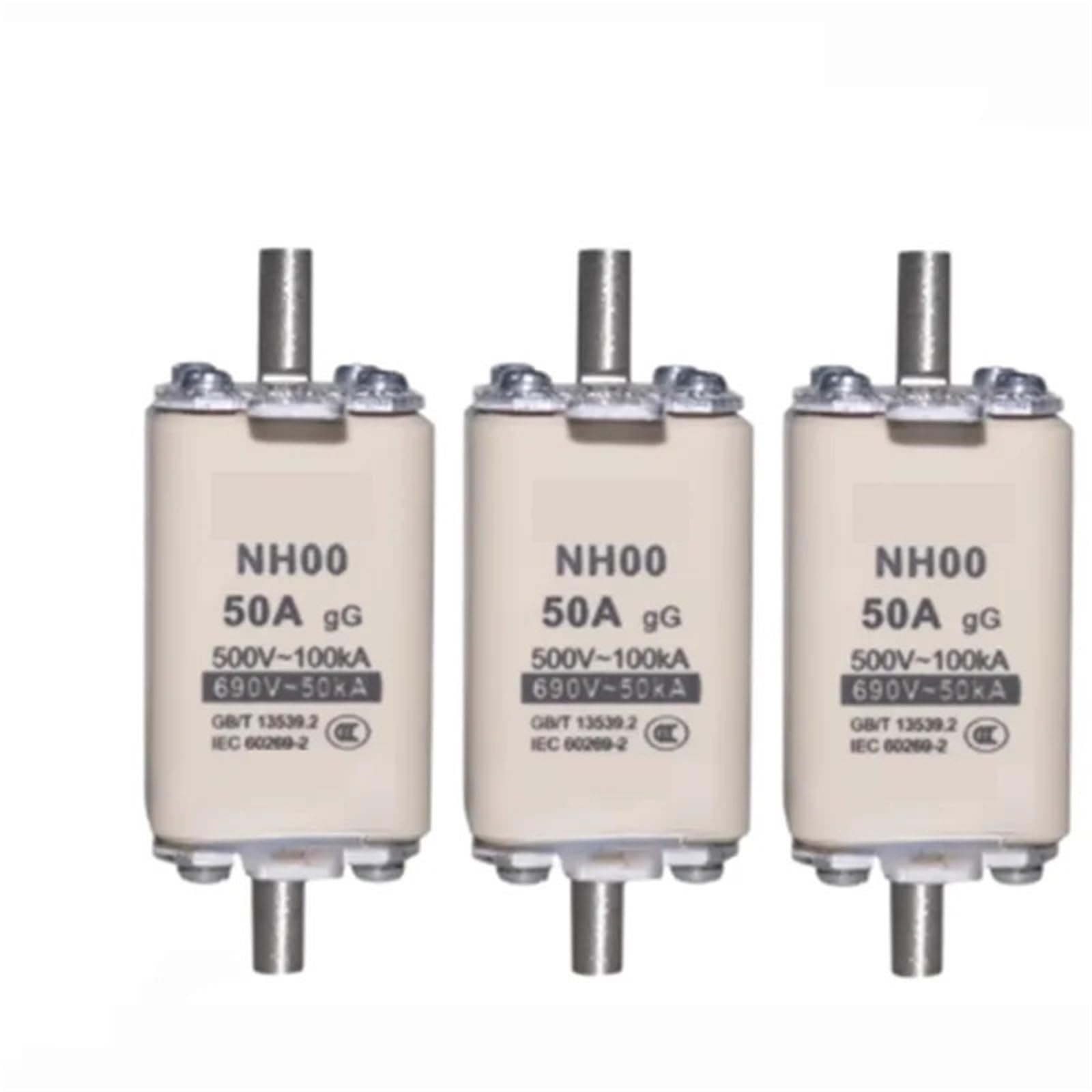 NH00 NHOO 690V gG 10A ~ 160A kwadratowy bezpiecznik kontaktowy w kształcie noża (zwykły) bezpiecznik ceramiczny (125A)