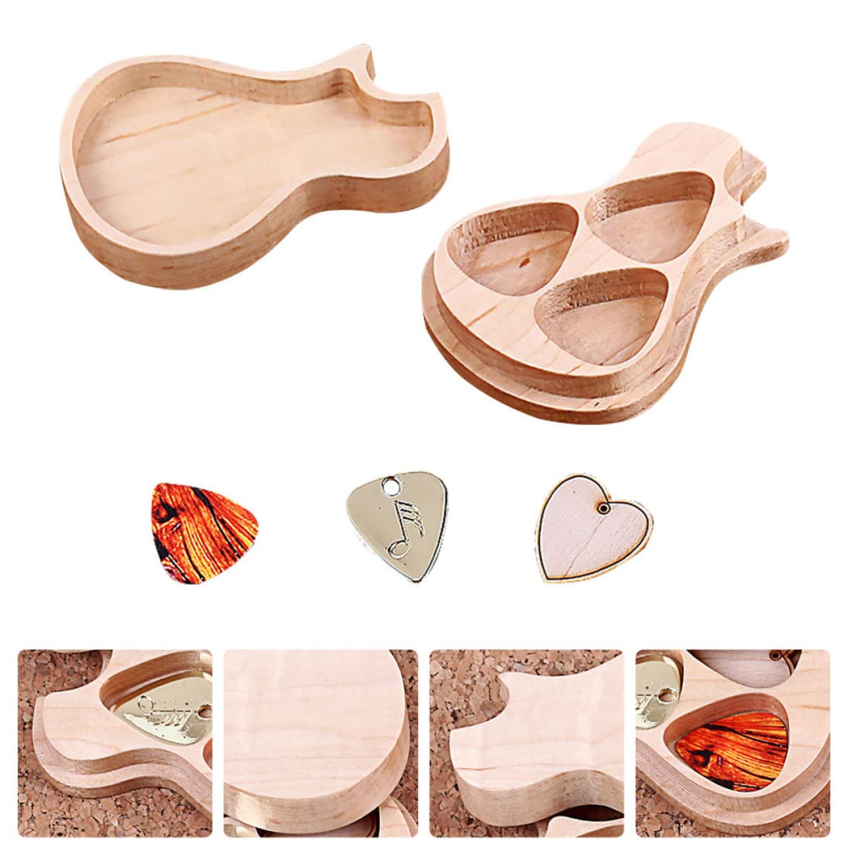 Toyvian 3sätze Plectrum Box Mit Gitarren-Picks Aufbewahrungslösung Für Musiker Gitarristen Und Musikliebhaber Hergestellt Einzigartigem Ahornholz Für Gitarrenarten