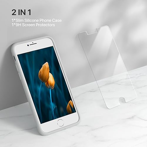 Miniatura 2 de Miracase Funda ultradelgada diseñada para iPhone SE 2022 (3 generación)iPhone SE 2020 (2 generación)iPhone 7iPhone 8 con protector de pantalla,