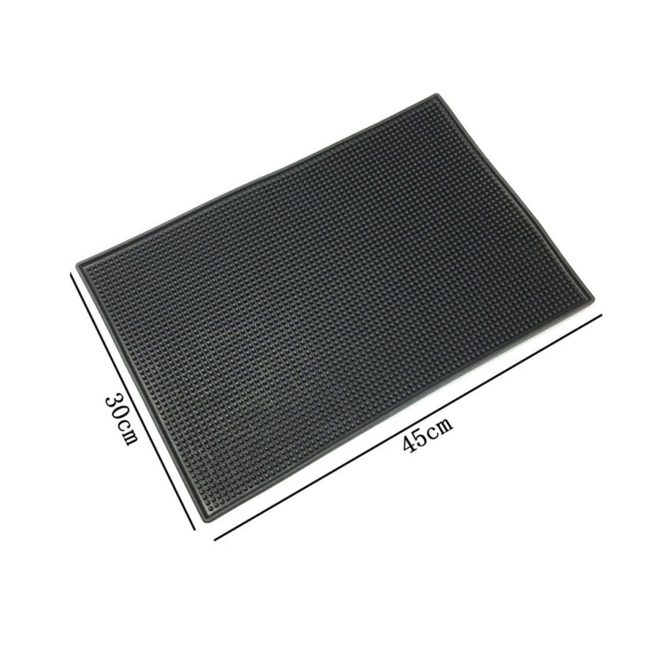 Tappetino Bar in Silicone Nero Antiscivolo Drenaggio | Bar e Cucina, 1 Pezzo, Formato Rettangolare, Scanalature Profonde, Adatto a Tazze e Frutta