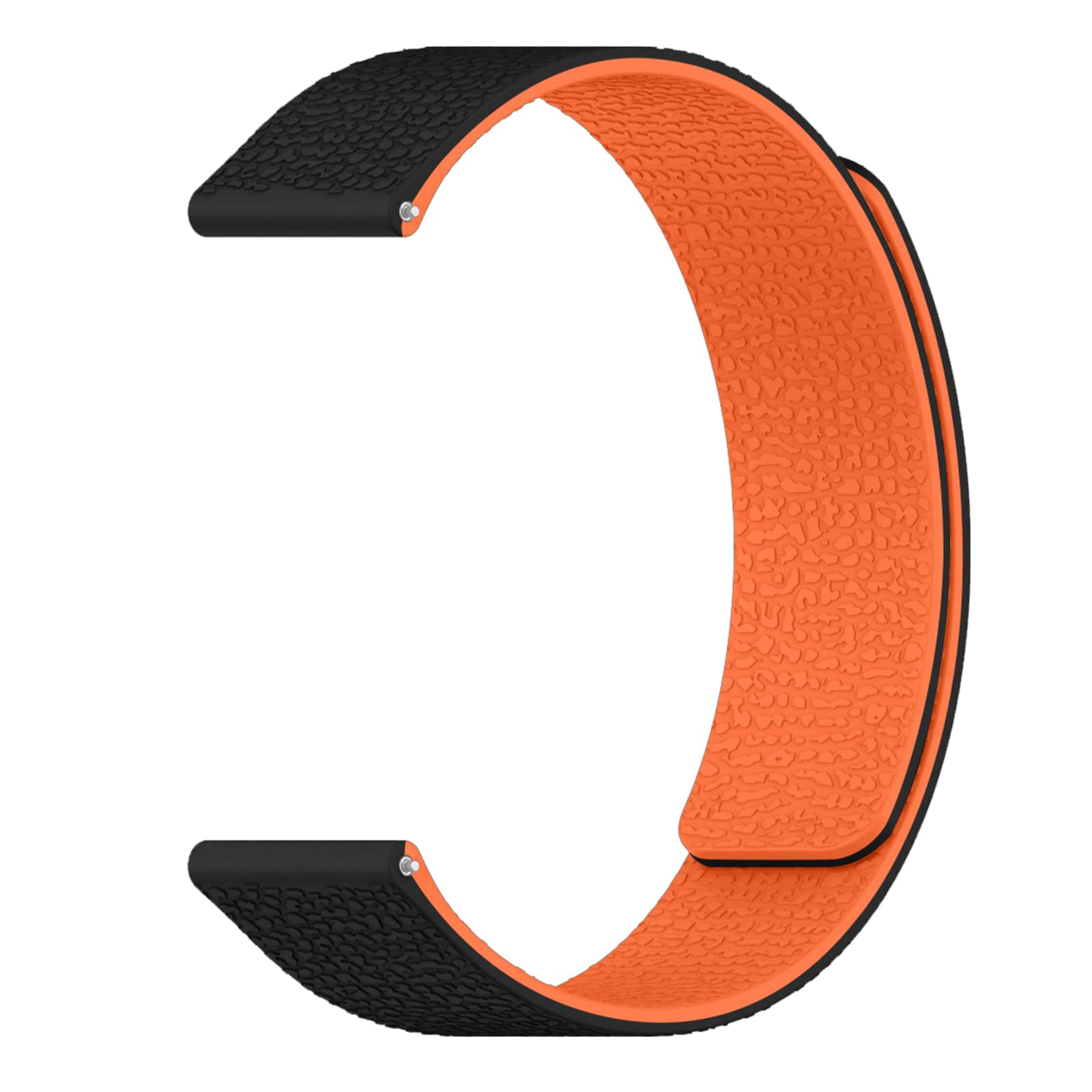 CiimWaa 22mm 20mm Armband, Magnetes Silikon Armband für Damen Herren, Sport Weiches Wasserdicht Magnetbänder, Wearable Ersatzband für Nothing/Samsung/Garmin/Amazfit/Huawei [22mm Schwarz/Orange]