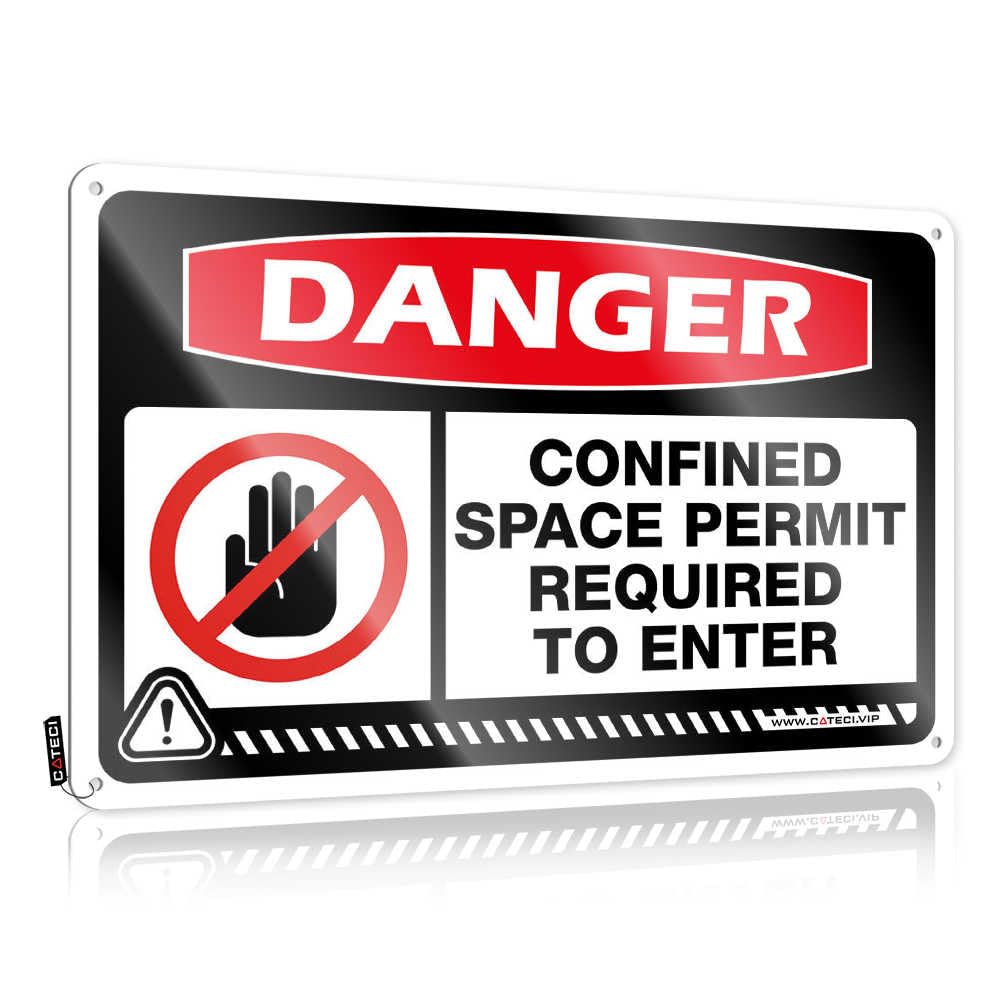 Fzfn Colour Danger Confined Space Permit Required To Enter New Large - Retro Wall Decor Decor Vintage Wall Art(30X40cm)