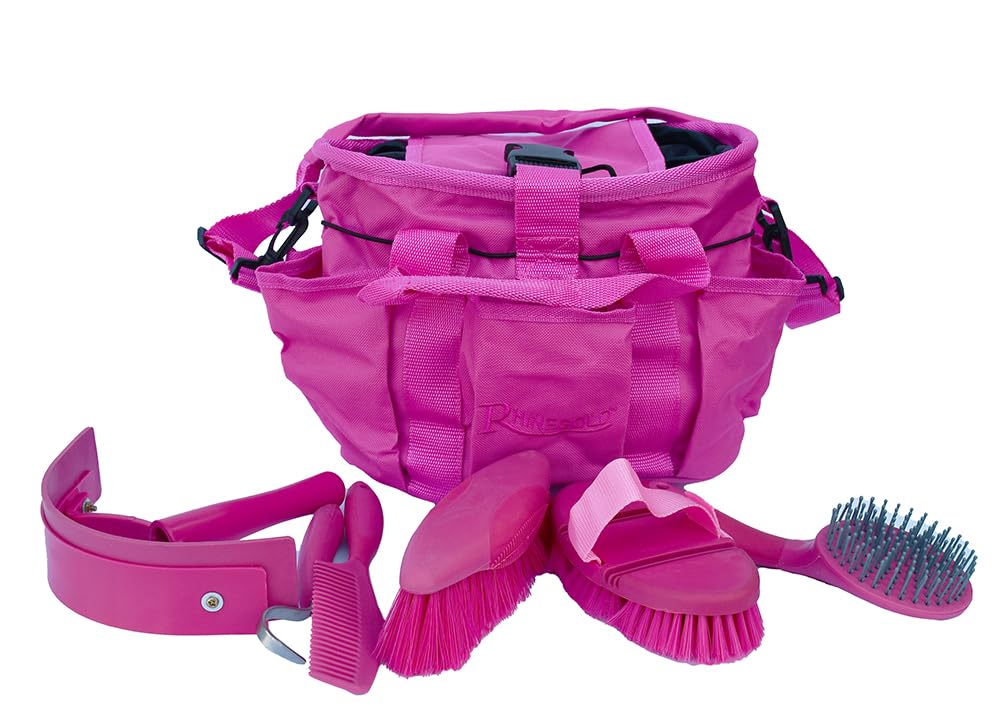 Rhinegold Grooming Bag with Kit-Pink