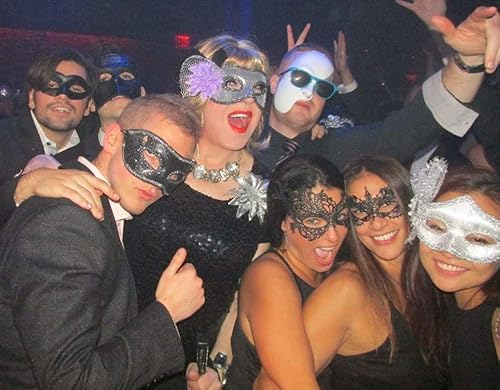 Miniatura 7 de MYMENU Máscara de mascarada para mujeres, máscara de encaje veneciano para ojos para fiesta, baile de graduación, baile, disfraz, Mardi Gras