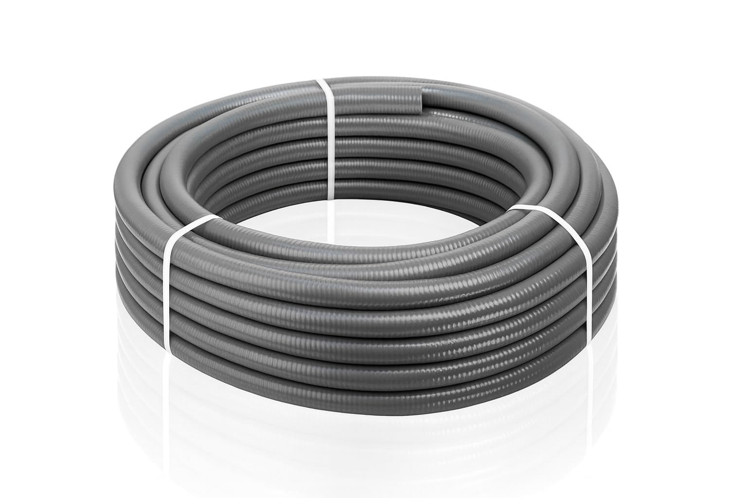 Espiroflex – Hidrotubo Flexible PVC con Espiral Reforzada, Gris | Rollo 25 m | Tubo para Piscinas, Riego, Desagües y Aire Acondicionado (16, 20, 25, 32 y 40 mm) (20 mm)