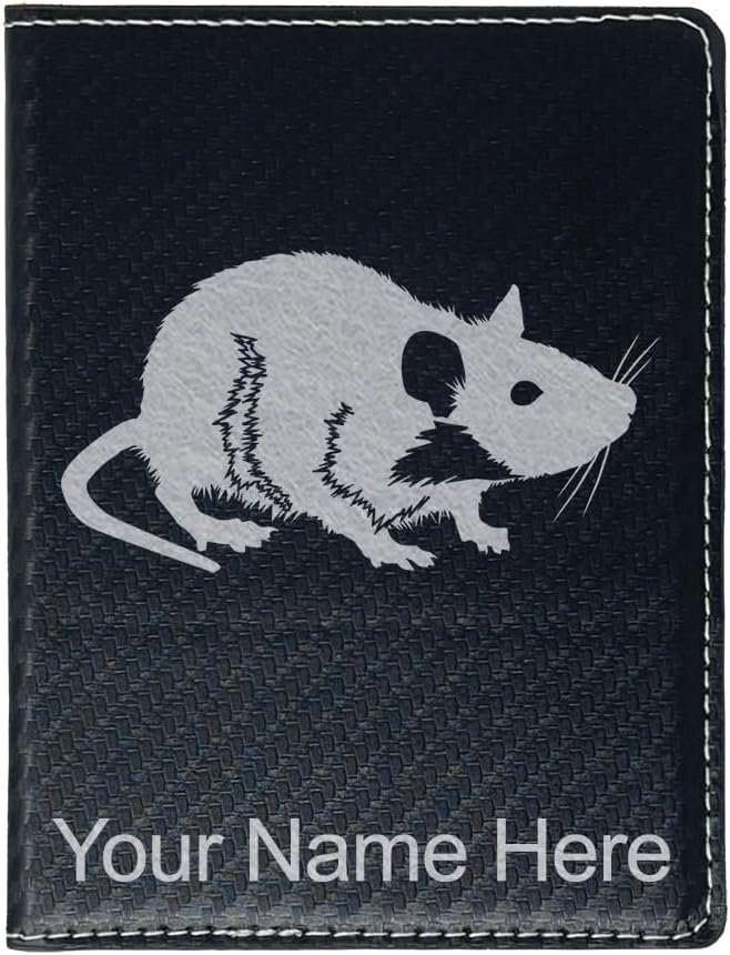 LaserGram Faux Leather Passport Holder, Rat, Personalized Engraving Included (Dark Blue)