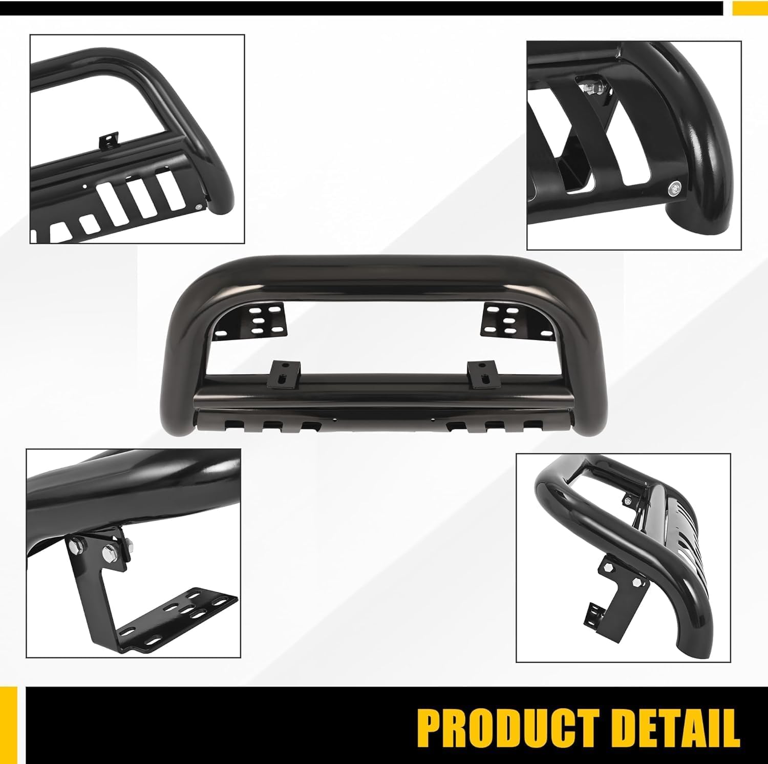 KUAFU Front Bull Bar Guard Compatible with 2002-2009 Dodge Ram 1500 2500 3500 Mega Cab Extended Crew Bull Bar Push Bumper Protector Bumper Brush Guard Steel Black
