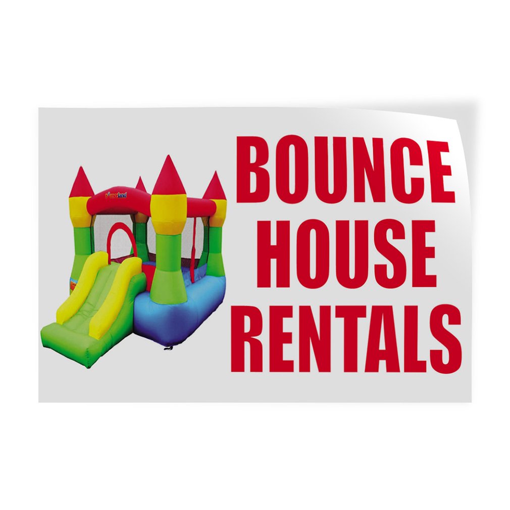 Decal Stickers Multiple Sizes Bounce House Rentals A Advertising Printing Industrial Vinyl Safety Sign Label Business 12x8Inches