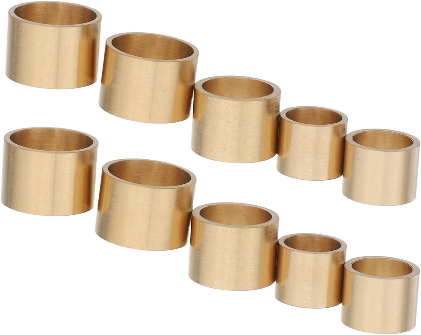 10pcs Pool Cue Ferrules Brass Replacement Tips Kit 9mm-13mm with Polished Surface for Billiard Cue Stick Repair and Maintenance Accessories