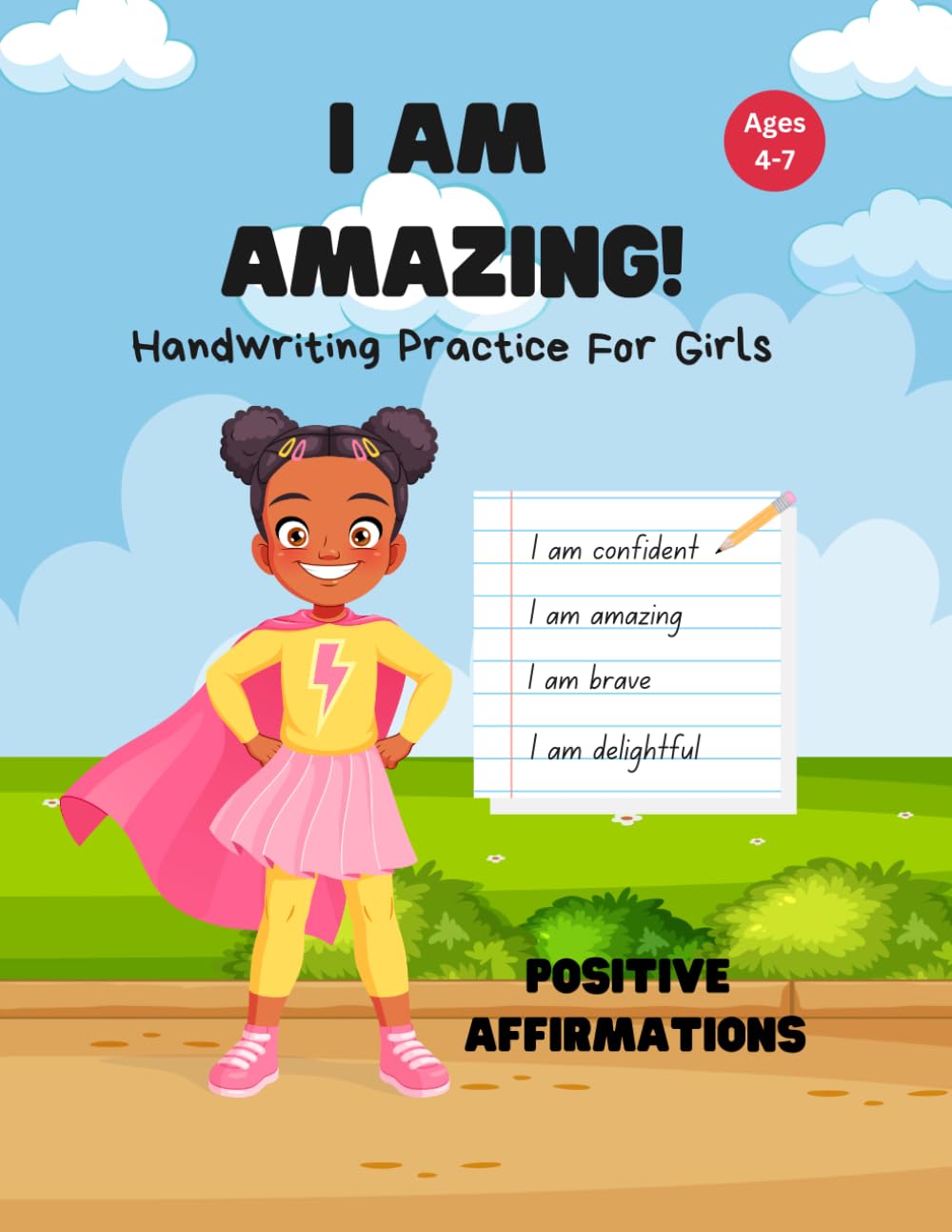 I Am Amazing: Handwriting Practice & Positive Affirmations for African American Girls Age 5-7