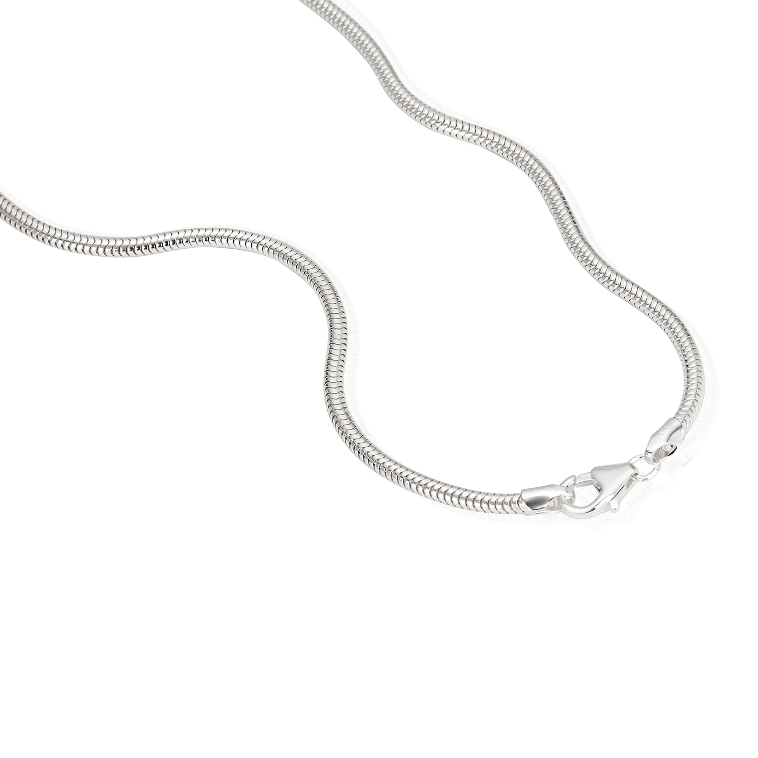 NKlaus Schlangenkette aus echtem 925 Sterlingsilber, 2,40mm breit, 1 Stück | Nickelfrei; in verschiedenen Längen erhältlich
